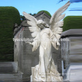 Large garden white marble angels cherubs statues with wings stone sculptures